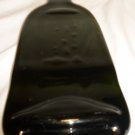 ART STUDIO MELTED PRESSED GLASS BOTTLE SERVING CHEESE BOARD GREEN PLATTER