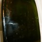 ART STUDIO MELTED PRESSED GLASS BOTTLE SERVING CHEESE BOARD GREEN PLATTER