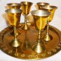 VINTAGE SOLID POLISHED BRASS 7 Pcs CORDIAL SET INDIA