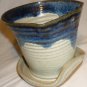 STUDIO POTTERY ALATORIA HAND THROWN STONEWARE POTTERY PLANTER & BUILD-IN SAUCER