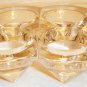 UNIQUE CONTEMPORARY CLEAR GLASS CENTERPIECE SIX CUP CANDLEHOLDER VOTIVE