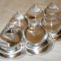 UNIQUE CONTEMPORARY CLEAR GLASS CENTERPIECE SIX CUP CANDLEHOLDER VOTIVE