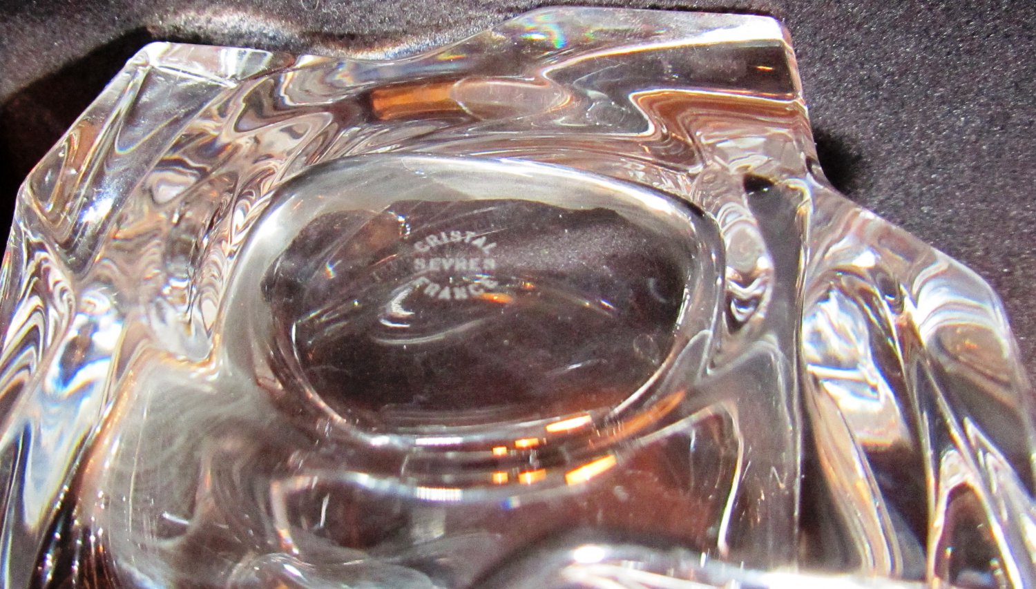 STUNNING SEVRES CRYSTAL FRANCE Cristal de Sèvres BLOCK CRYSTAL WHISKEY DECANTER