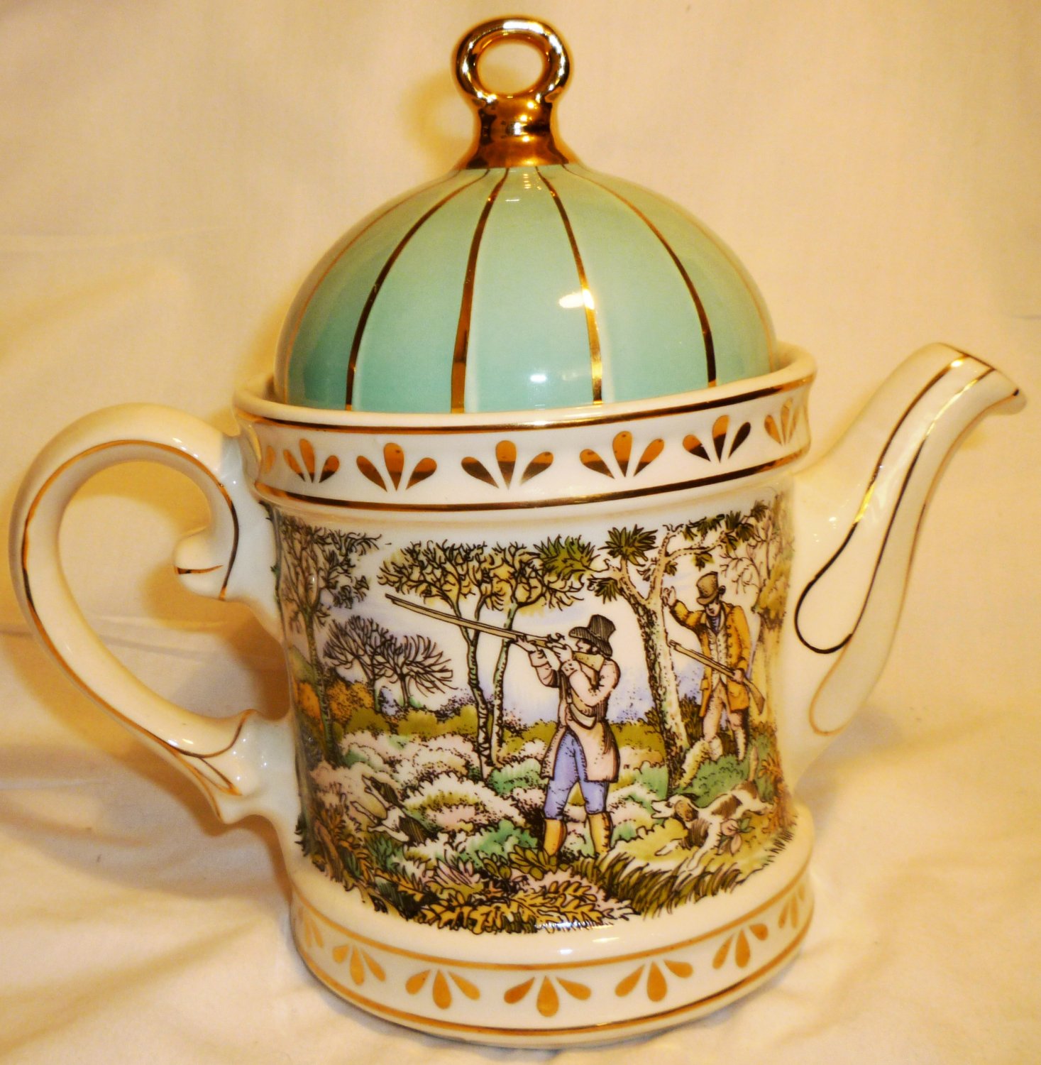 SADLER CLASSIC COLLECTION PORCELAIN TEAPOT ENGLAND SPORTING SCENES SHOOTING