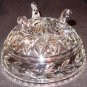 VINTAGE BOHEMIAN CUT CRYSTAL PEDESTAL CANDY NUT BON BON LIDDED FOOTED DISH