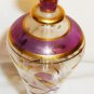 BEAUTIFUL MOUTH BLOWN GLASS TALL PERFUME BOTTLE PURPLE & GOLD PAINTED