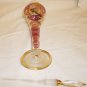 BEAUTIFUL MOUTH BLOWN GLASS TALL PERFUME BOTTLE PURPLE & GOLD PAINTED