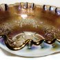 VINTAGE IMPERIAL WINDMILL BLACK PURPLE CARNIVAL GLASS RUFFLED LUSTROUS BOWL