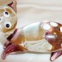 CHARMING MINIATURE GLASS  HANDMADE CAT FIGURINE