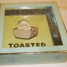 CARDBOARD COASTERS & BRASS ENAMEL WINE MARKERS 6 & 6 PARTY SET