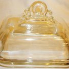 VINTAGE HEISEY CONTEMPORARY CLEAR GLASS SQUARE CHEESE BUTTER DISH DOME LID
