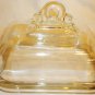 VINTAGE HEISEY CONTEMPORARY CLEAR GLASS SQUARE CHEESE BUTTER DISH DOME LID