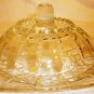 VINTAGE BEADED CLEAR GLASS ROUND CHEESE BUTTER DISH DOME LID