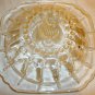 VINTAGE BEADED CLEAR GLASS ROUND CHEESE BUTTER DISH DOME LID