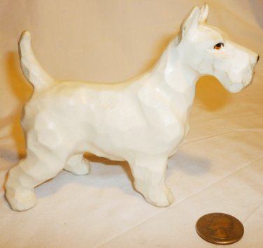 VINTAGE PORCELAIN CERAMIC WEST HIGHLAND WHITE TERRIER FIGURINE JAPAN