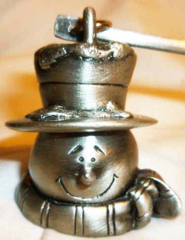 PEWTER CANDLE SNUFFER SNOWMAN CHRISTMAS DECOR
