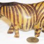 AFRICAN ART WOOD CARVED ZEBRA FIGURINE