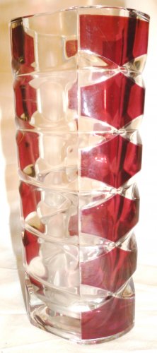 VINTAGE WINDSOR RUBIS J.G. DURAND CLEAR AND CRANBERRY RED GLASS VASE FRANCE