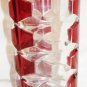 VINTAGE WINDSOR RUBIS J.G. DURAND CLEAR AND CRANBERRY RED GLASS VASE FRANCE