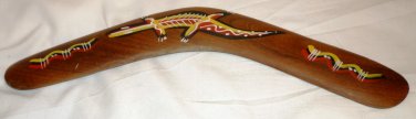 BUNABIRI ABORIGINAL ART TIMBER WOOD HAND PAINTED BOOMERANG TOY AUSTRALIA