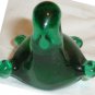 CHARMING SOLID GREEN GLASS TURTLE FIGURINE PAPER WEIGHT