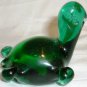 CHARMING SOLID GREEN GLASS TURTLE FIGURINE PAPER WEIGHT