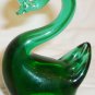 CHARMING SOLID GREEN GLASS SWAN FIGURINE PAPER WEIGHT