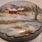 SMALL PORCELAIN PAPERWEIGHT CHRISTMAS WINTER SCENERY