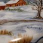 SMALL PORCELAIN PAPERWEIGHT CHRISTMAS WINTER SCENERY