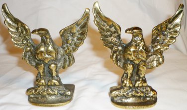 STUNNING VINTAGE CAST BRONZE BOOKENDS DOOR STOPPER FLYING EAGLE ENGLAND