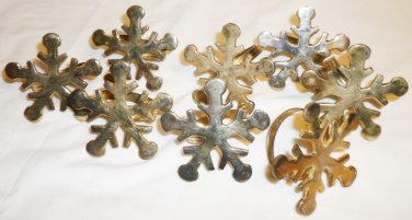 BEAUTIFUL FESTIVE CHRISTMAS NEW YEAR WINTER SILVERPLATE SNOWFLAKE NAPKIN RINGS 8