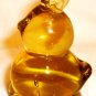 CHARMING ART YELLOW GLASS EASTER BUNNY RABBIT HARE FIGURINE