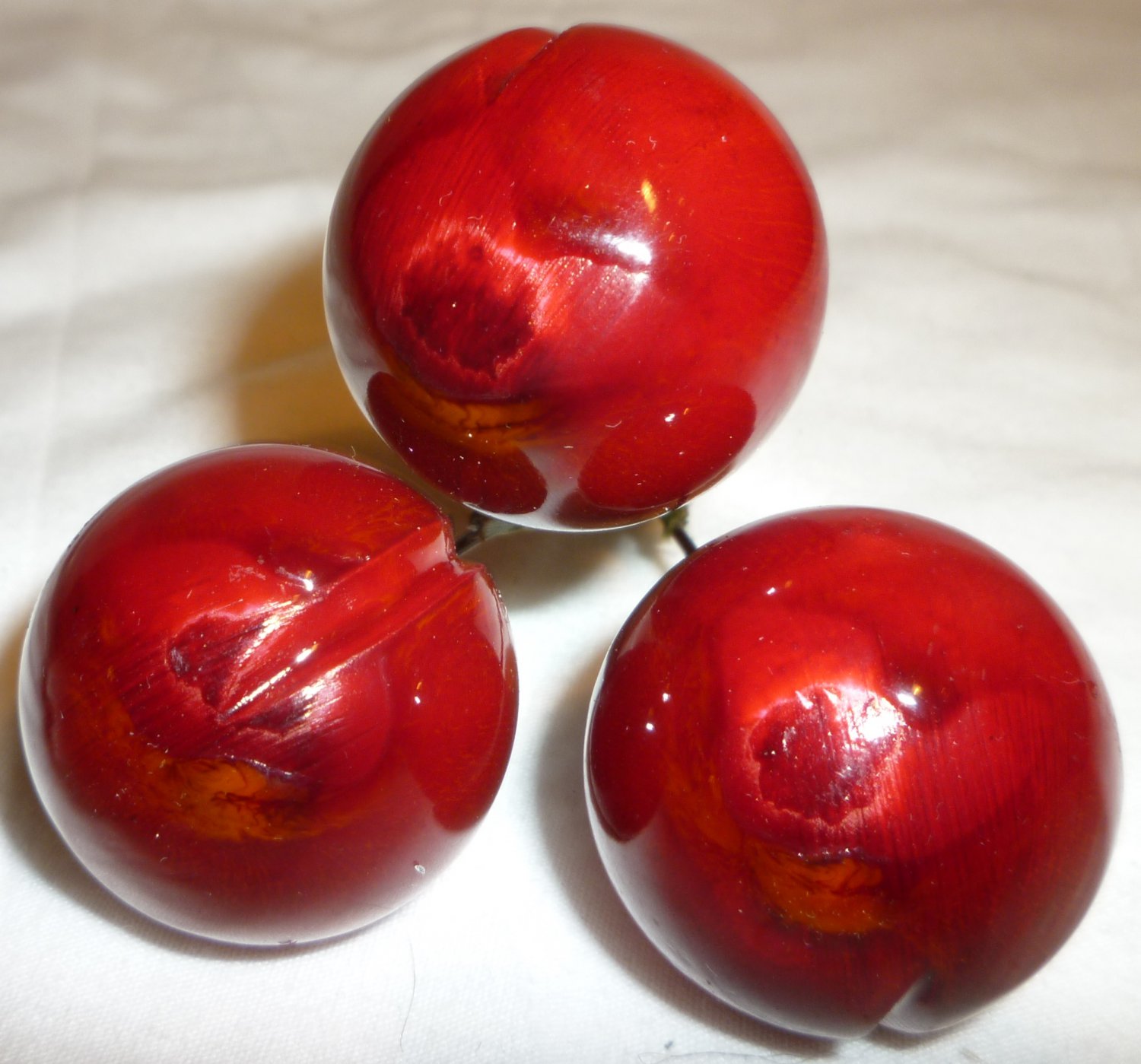 Porcelain 3 Piece Cherry Figurine