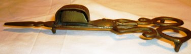 ANTIQUE SOLID BRASS SCISSORS CANDLE WICK TRIMMER SNUFFER