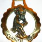 VINTAGE SOLID BRASS HORSE SADDLE HARNESS BRASS MEDALLION CORNISH PIXIE