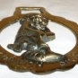 VINTAGE SOLID BRASS HORSE SADDLE HARNESS BRASS MEDALLION CORNISH PIXIE