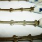 UNIQUE VINTAGE ELESVA HOLLAND EMBOSSED & DELFT PORCELAIN CLOG SET/6 SPOONS