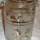 BEAUTIFUL GLASS CANISTER STORAGE WITH LID WHEAT DESIGN MADE IN ITALY BEAUTIFUL GLASS CANISTER STORAGE WITH LID WHEAT DESIGN MADE IN ITALY
