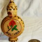 VINTAGE WOOD HANDCARVED ROSE OIL VIAL HOLDER BULGARIA