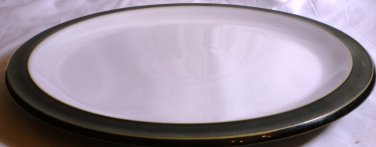 DENBY ENGLAND FREEZER MICROWAVE OVEN DISHWASHER SAFE 10.5 DINNER PLATE BLACK WHT