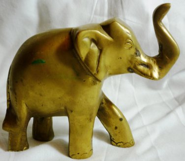 SOLID BRASS MINIATURE FIGURINE ELEPHANT