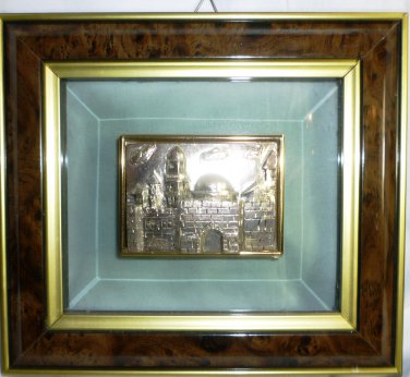 STERLING .925 SILVER HANDCRAFTED SAAD JERUSALEM 3-D PICTURE CRYSTAL FRAME ISRAEL