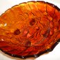 VINTAGE JEANETTE LOMBARDI GLASS GRAPEVINE DESIGN FRUIT BOWL ORANGE RED