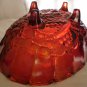 VINTAGE JEANETTE LOMBARDI GLASS GRAPEVINE DESIGN FRUIT BOWL ORANGE RED