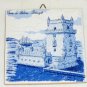 VINTAGE DECORATIVE PORCELAIN MINI TILE SET OF 3 PORTUGAL SCENES MADE IN ENGLAND