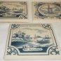 VINTAGE DECORATIVE PORCELAIN TILE SET OF 3 HOLLAND AMERICA LINE MADE IN ENGLAND