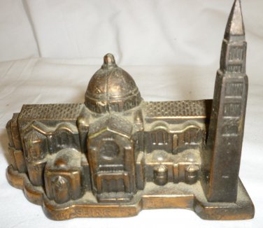 VINTAGE CAST BRONZE NATIONAL SHRINE IMMACULATE CONCEPTION FIGURINE WASHINGTON DC