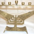 VINTAGE SOLID BRASS BRONZE ISRAEL MENORAH HANUKKAH JUDAISM