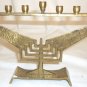 VINTAGE SOLID BRASS BRONZE ISRAEL MENORAH HANUKKAH JUDAISM