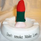 PORCELAIN ASHTRAY NOVELTY GAG GIFT PENIS 'DON'T SMOKE MAKE LOVE...'